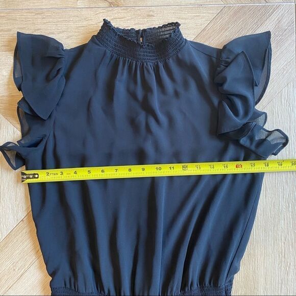 1State black chiffon flutter sleeve mini dress - Picture 7 of 11